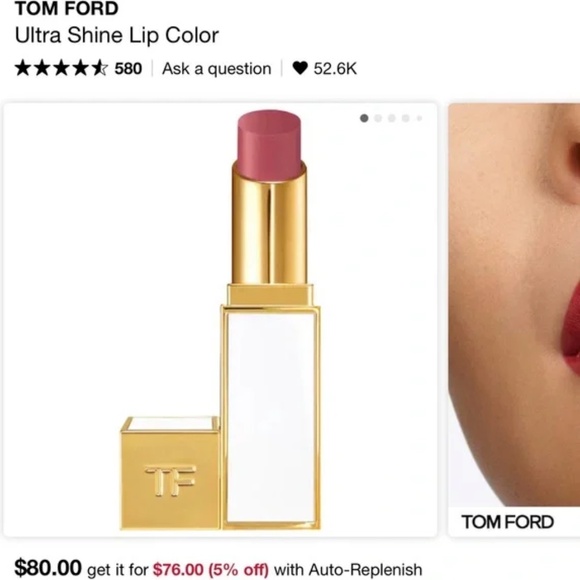 Tom Ford Lip Color Ultra Shine Lipstick, 34 Rose Irise - Picture 1 of 4